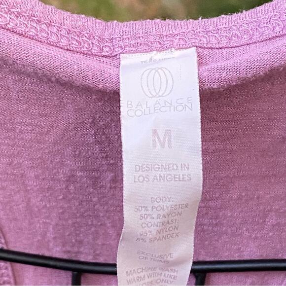 Balance Collection Rosy Pink Tank Top Size Medium with Mesh Overlay Lightweight - Picture 2 of 6